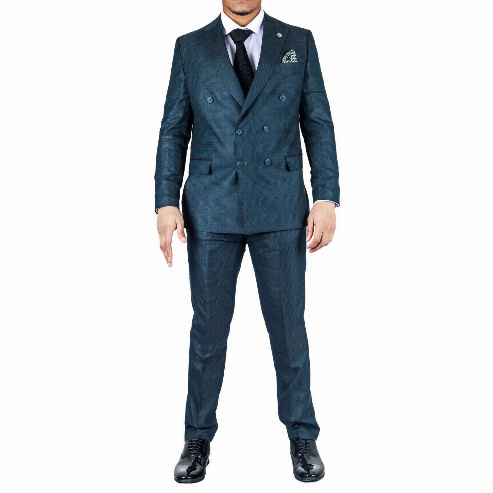 Men's Classic Olive Double Breasted 2-Piece Suit