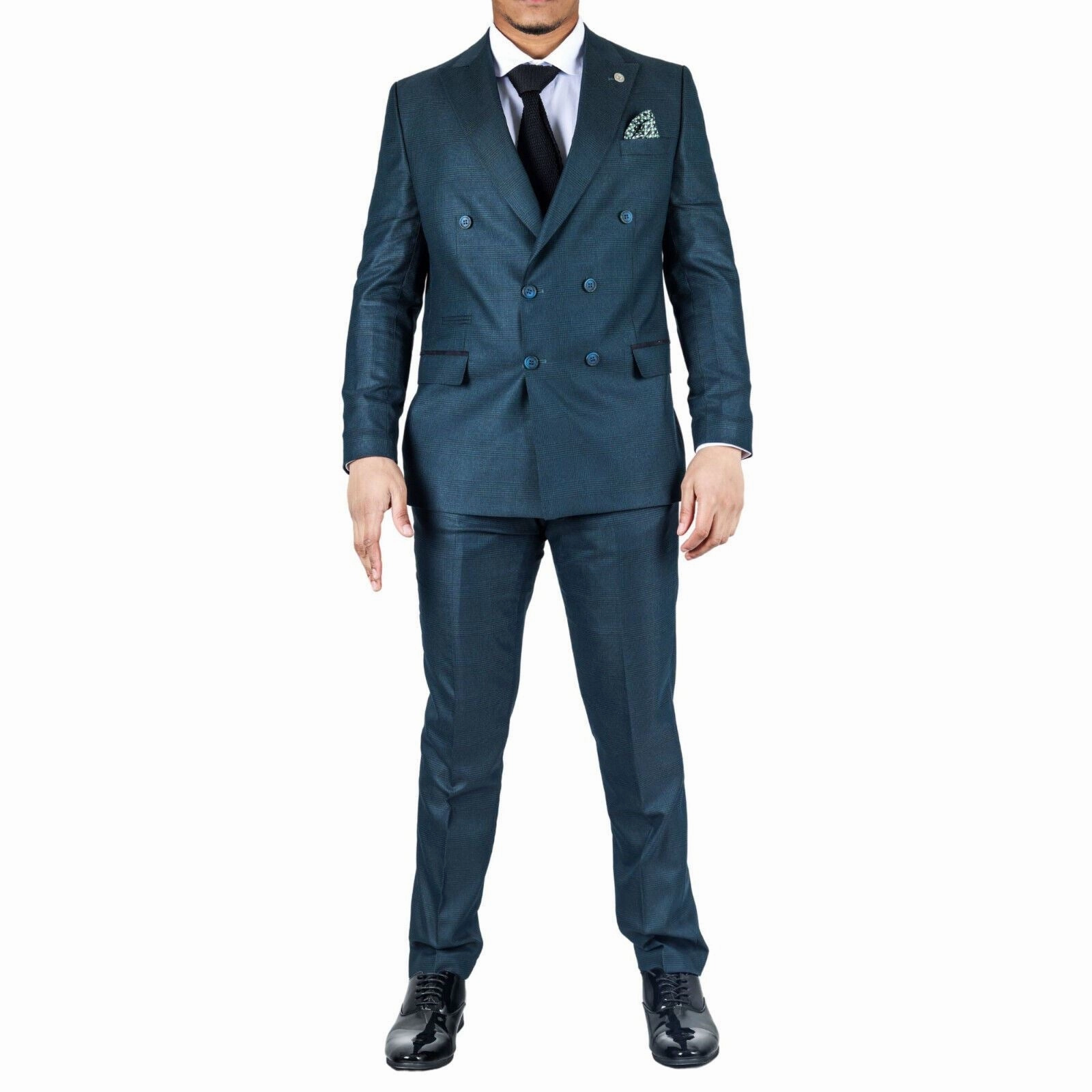 Men's Classic Olive Double Breasted 2-Piece Suit