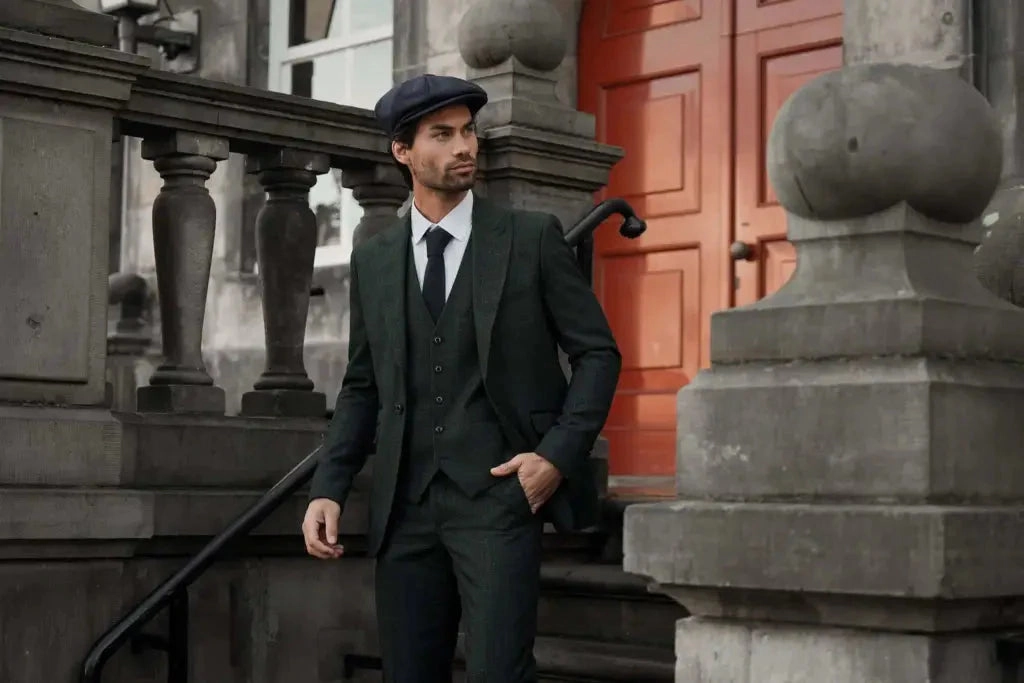 Men's Suit Olive Green - Cavani Caridi