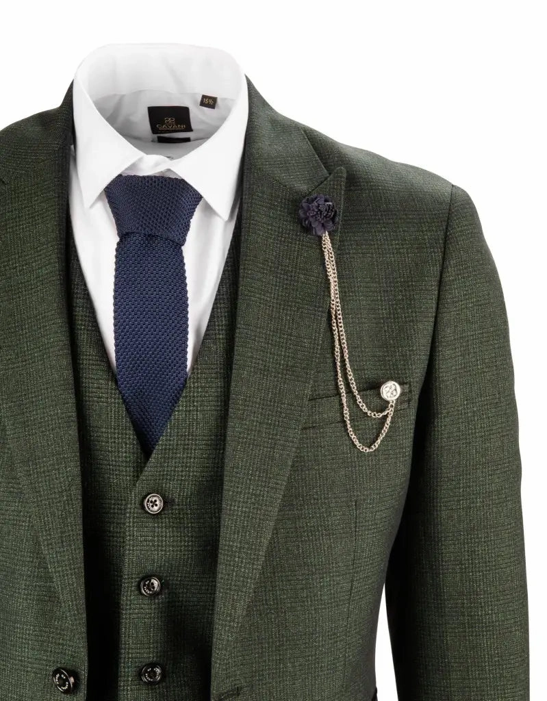 Men's Suit Olive Green - Cavani Caridi
