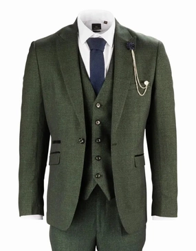 Men's Suit Olive Green - Cavani Caridi