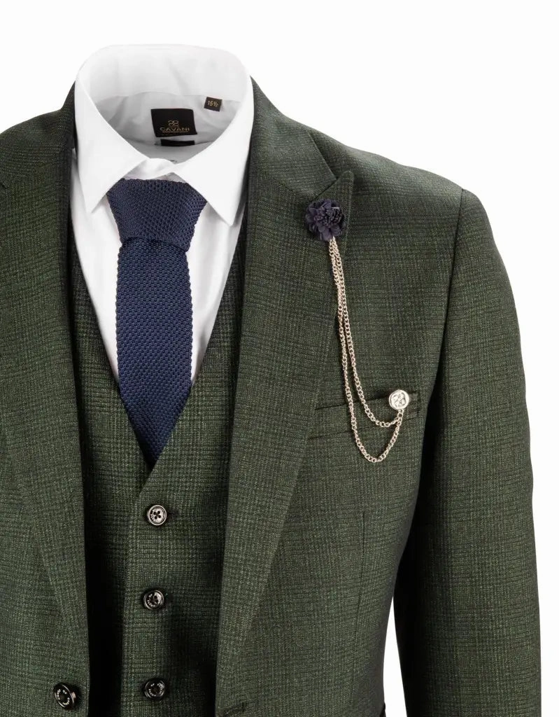 Men's Suit Olive Green - Cavani Caridi