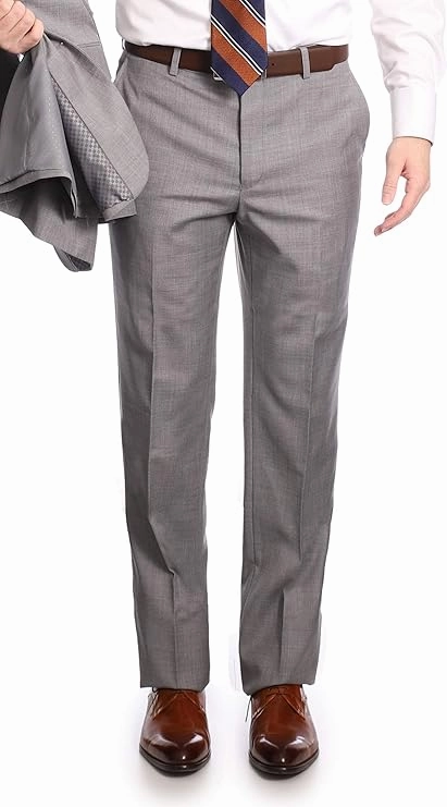 Mens Big & Tall Classic Fit Light Gray Two Button 100% Wool Suit