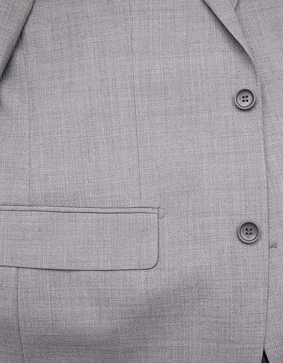 Mens Big & Tall Classic Fit Light Gray Two Button 100% Wool Suit