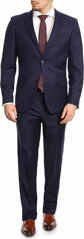 Mens Big & Tall Classic Fit Two Button 100% Wool Suit