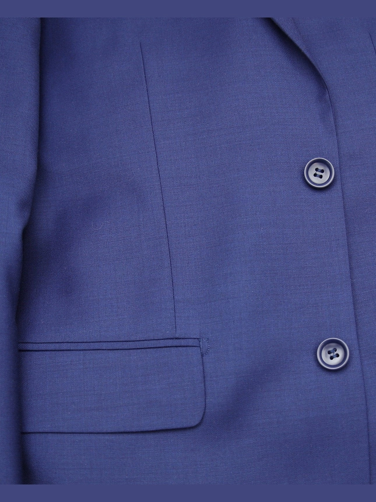 Mens Big & Tall Classic Fit Two Button 100% Wool Wrinkle Resistant Suit - Royal Blue