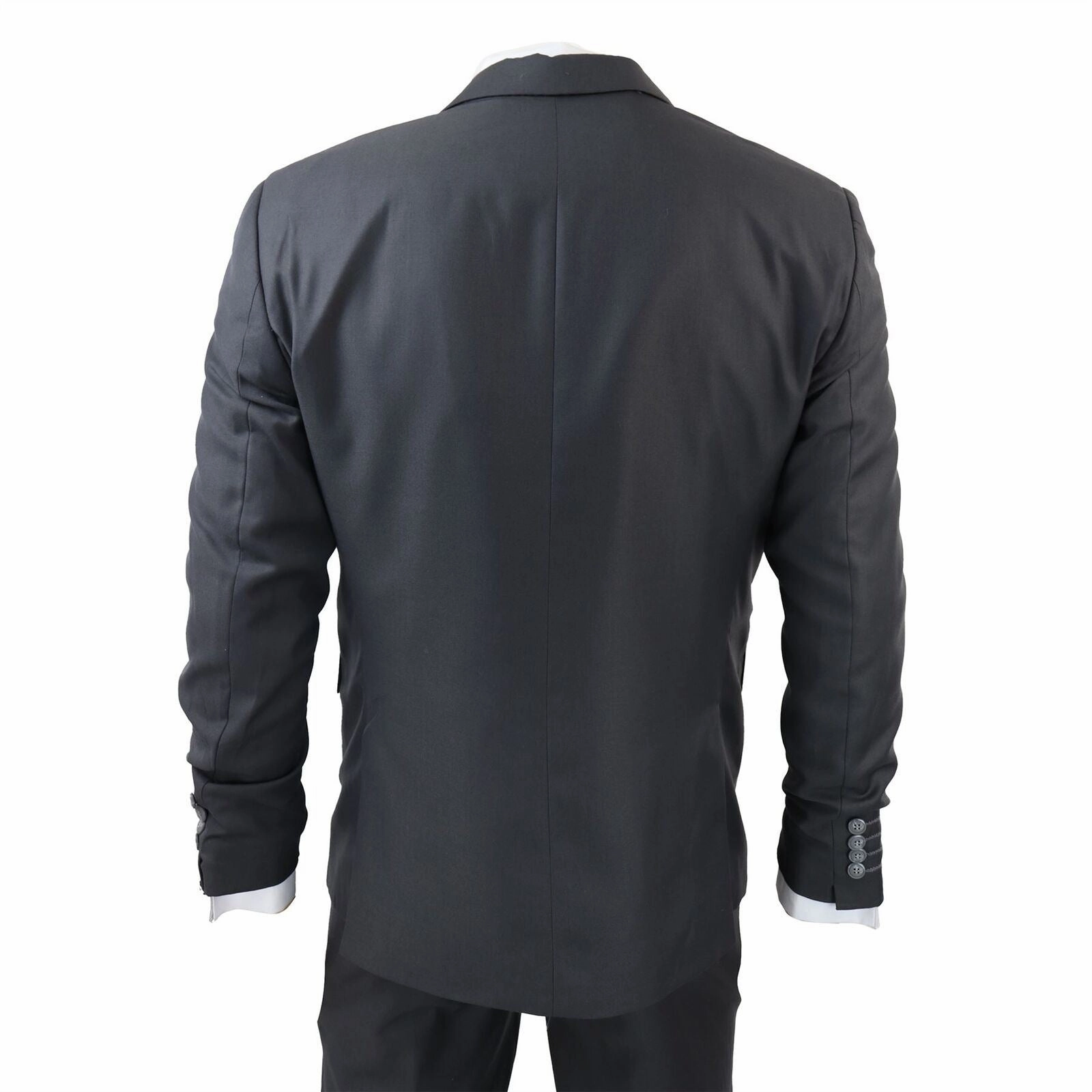 Mens IM1 Classic Plain Charcoal 3 Piece Suit