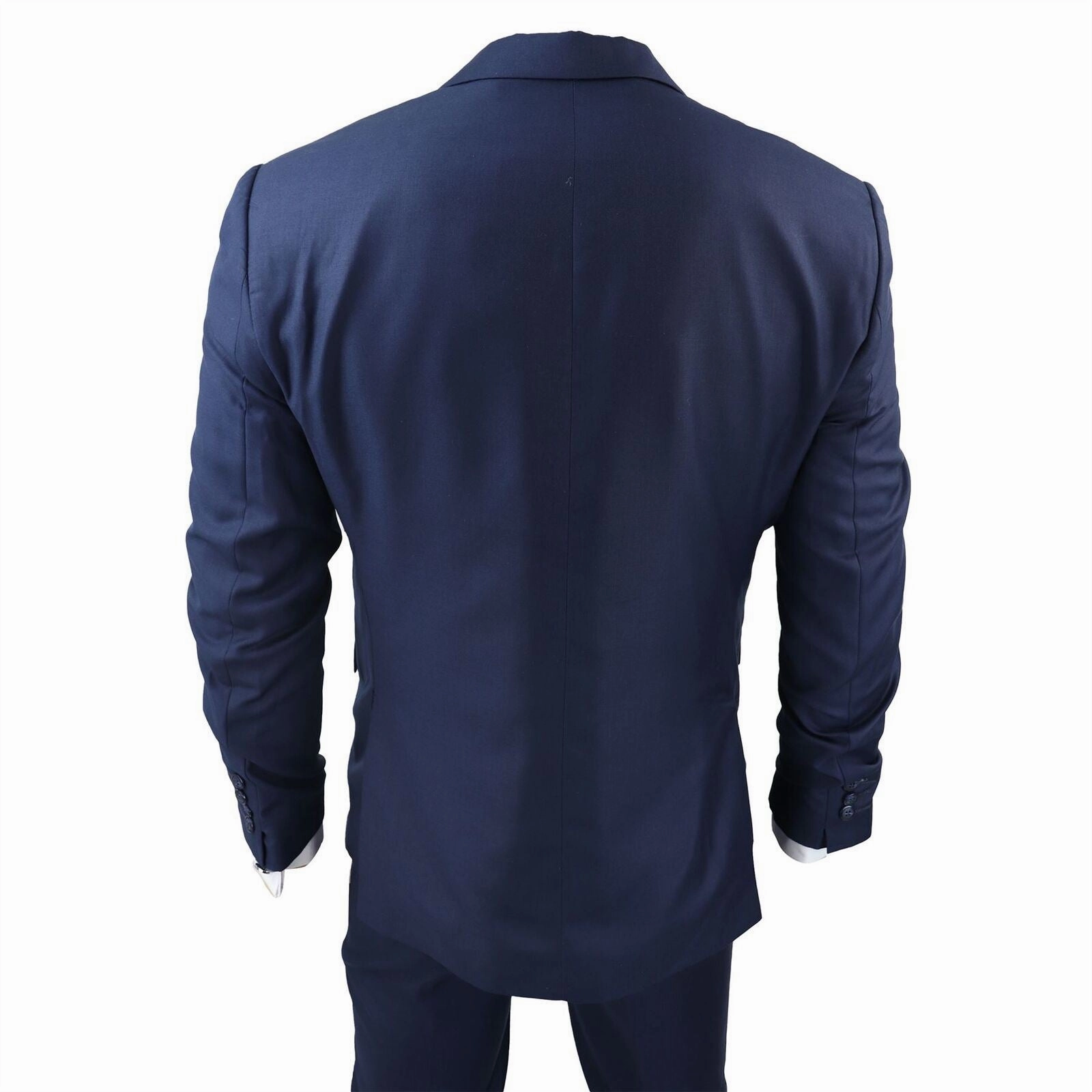 Mens IM1 Classic Plain Navy 3 Piece Suit