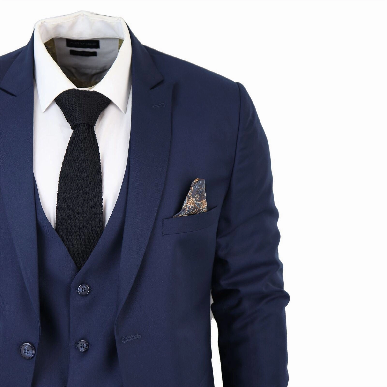 Mens IM1 Classic Plain Navy 3 Piece Suit