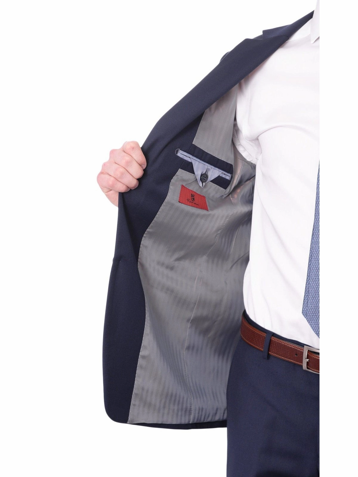 Mens Raphael Slim Fit Wool-touch Solid Blue 2 Button 2 Piece Suit Jacket & Pants