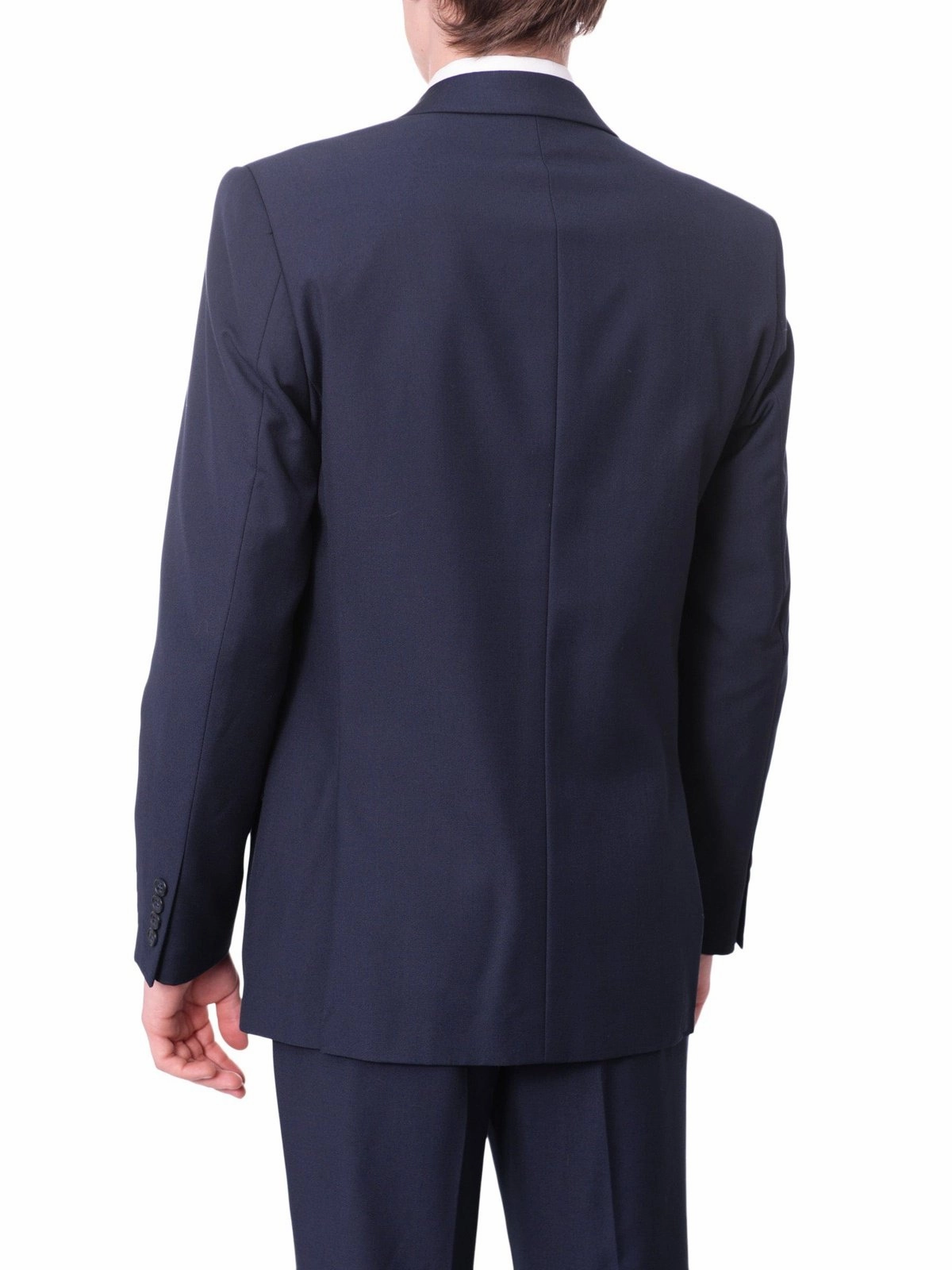 Mens Raphael Slim Fit Wool-touch Solid Blue 2 Button 2 Piece Suit Jacket & Pants