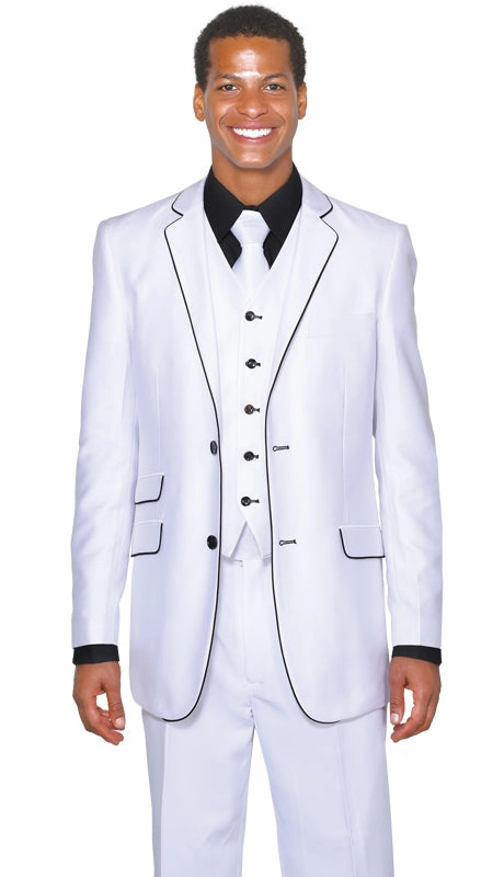 Milano Moda 5702V1-W Mens Suit