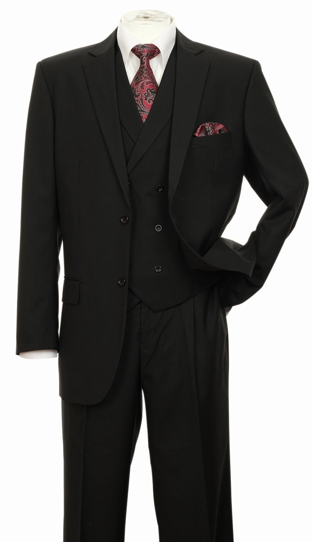 Milano Moda 5702v9-BLK Mens Suit