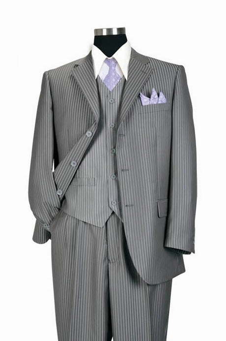 Milano Moda 5802V3K-GY Mens Suit