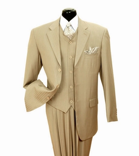 Milano Moda 5802V4K-TAN Mens Suit