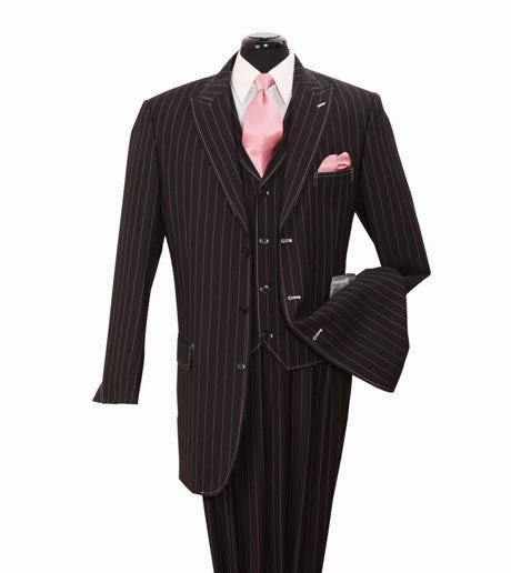 Milano Moda 5903V-BK-A Mens Suit
