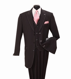 Milano Moda 5903V-BK-A Mens Suit