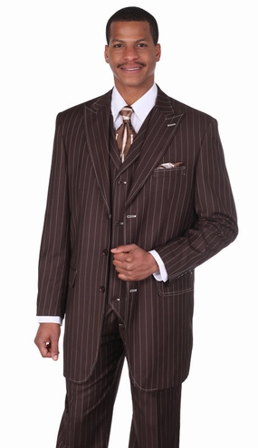 Milano Moda 5903V-BR Mens Suit