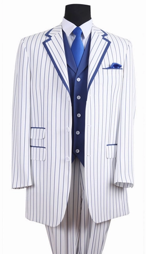 Milano Moda 5908V-BLU Mens Suit