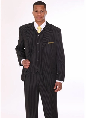 Milano Moda 802V-BLK Mens Suit