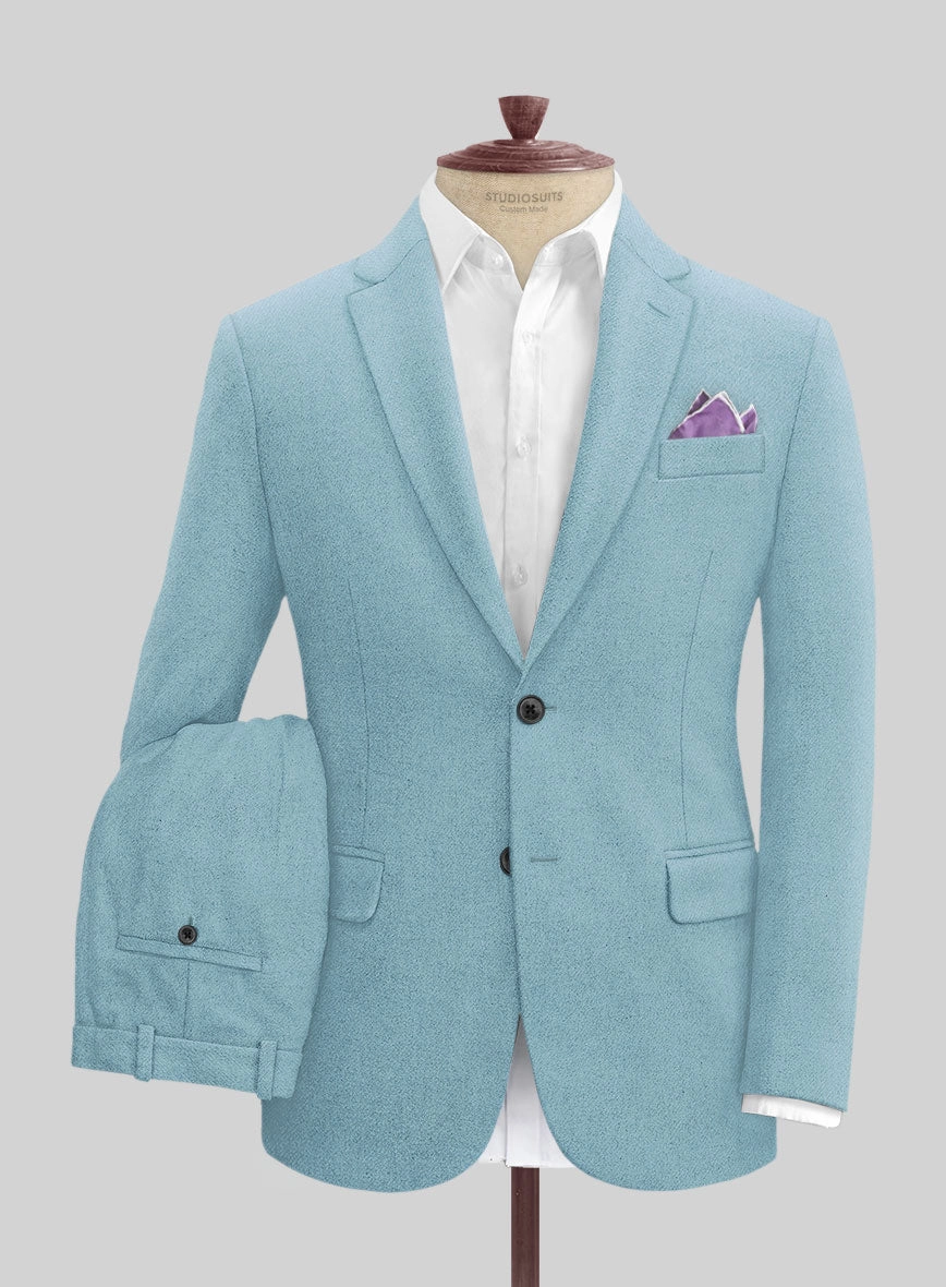 Naples Light Blue Tweed Suit