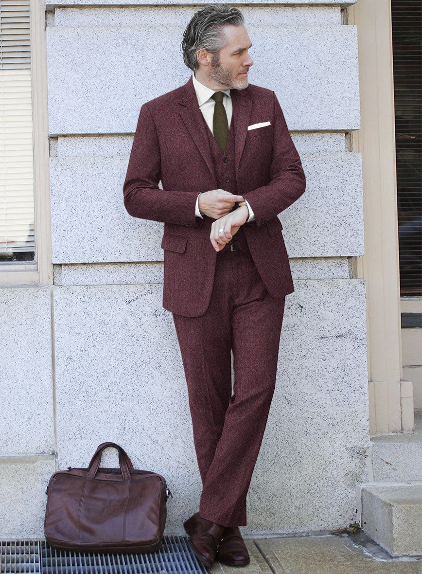 Naples Ramey Wine Tweed Suit