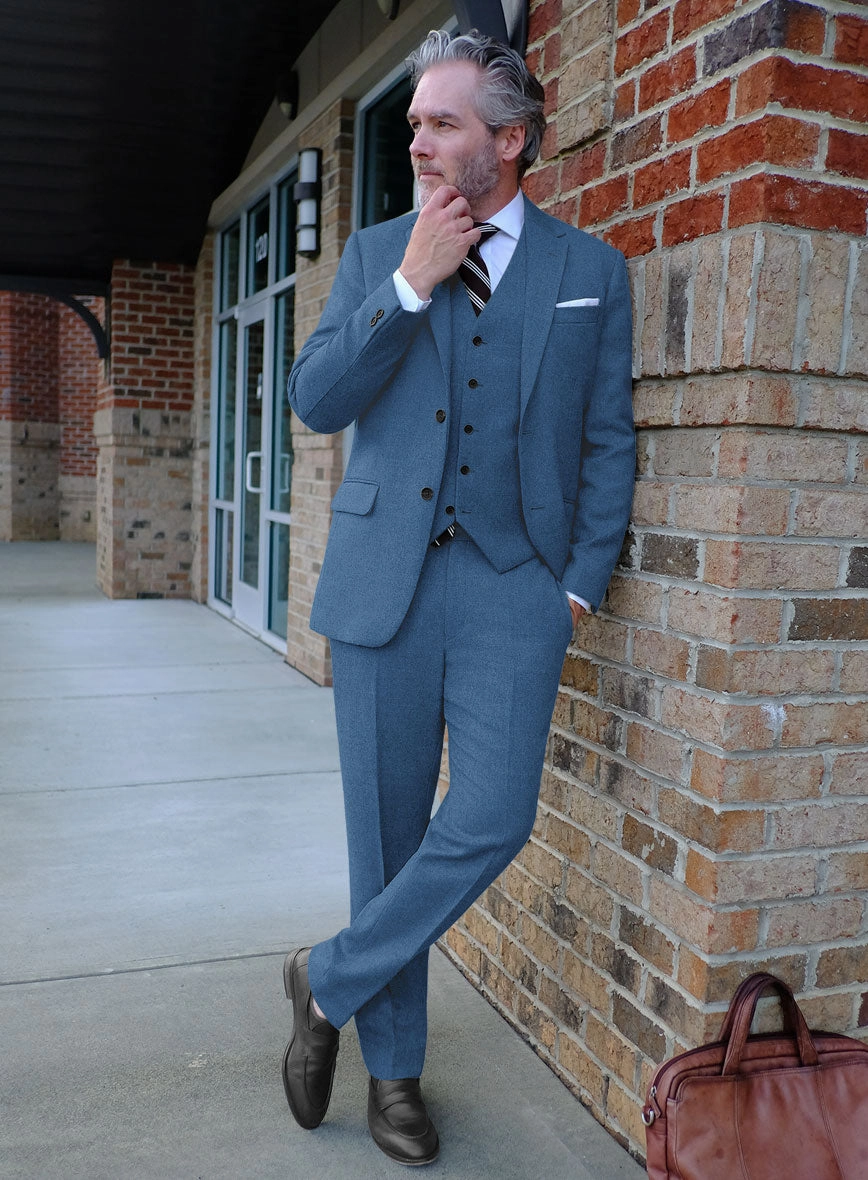 Naples Saga Blue Tweed Suit