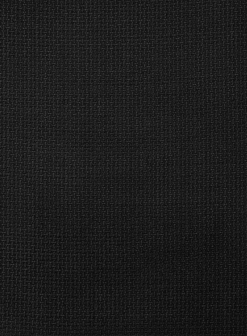 Napolean Basket Weave Black Wool Suit