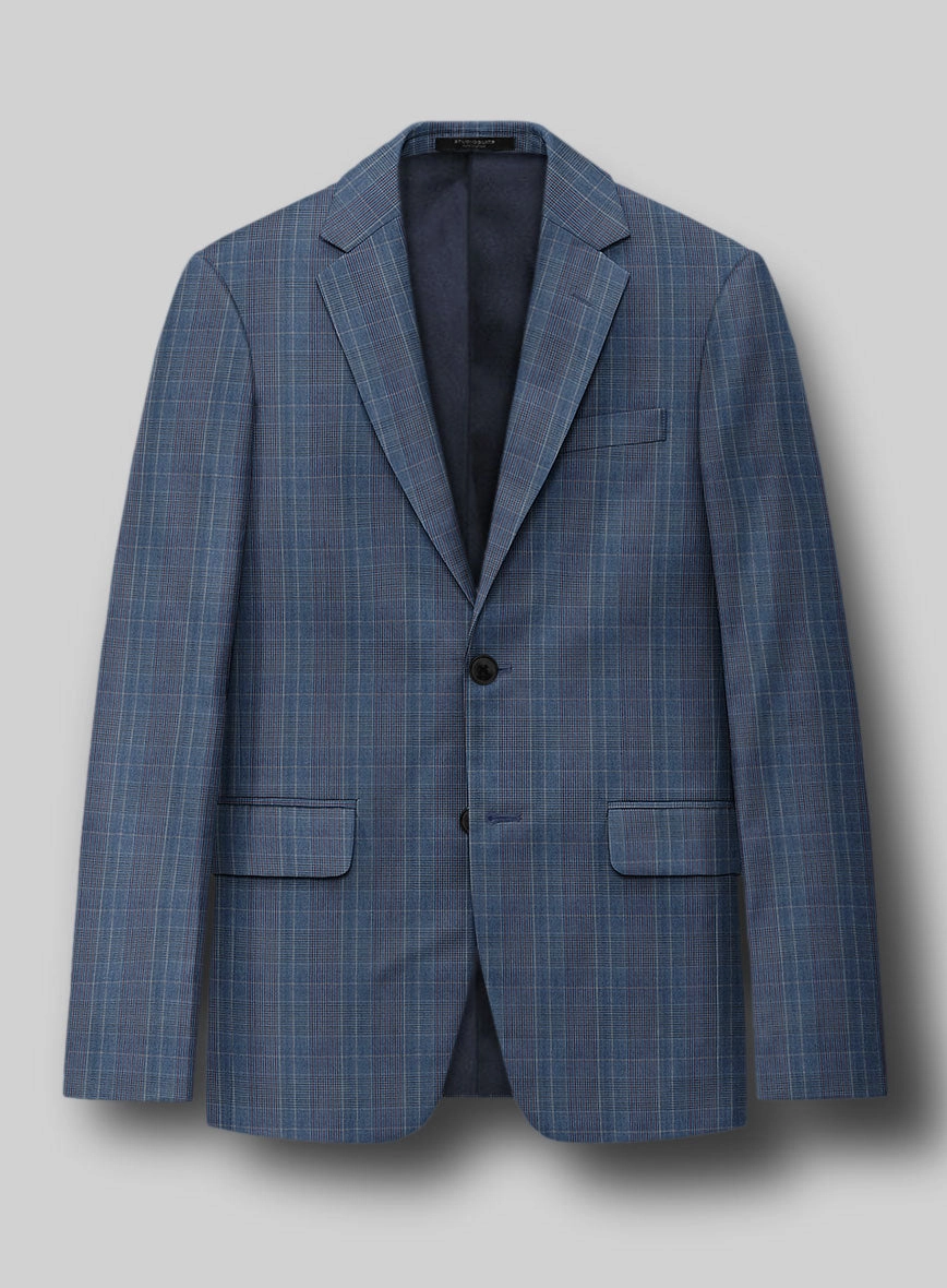 Napolean Canzo Glen Blue Wool Suit
