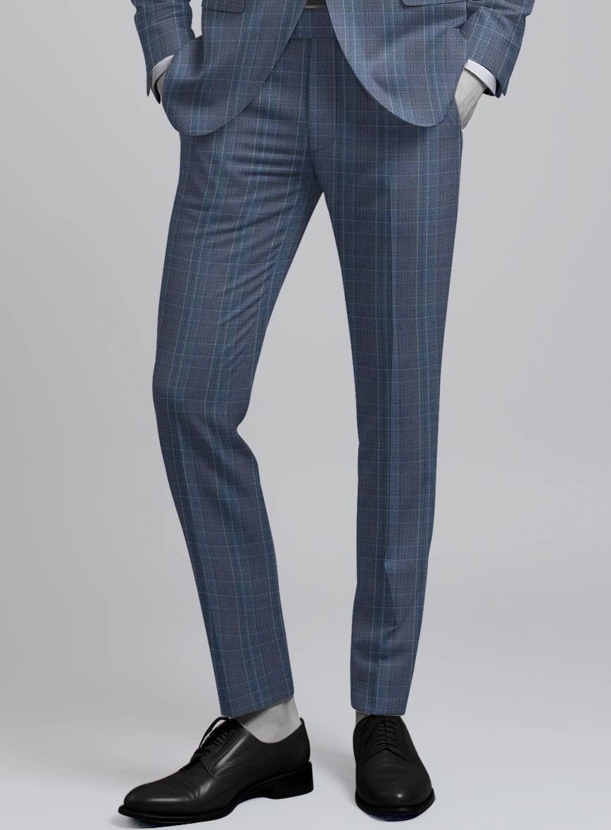 Napolean Canzo Glen Blue Wool Suit