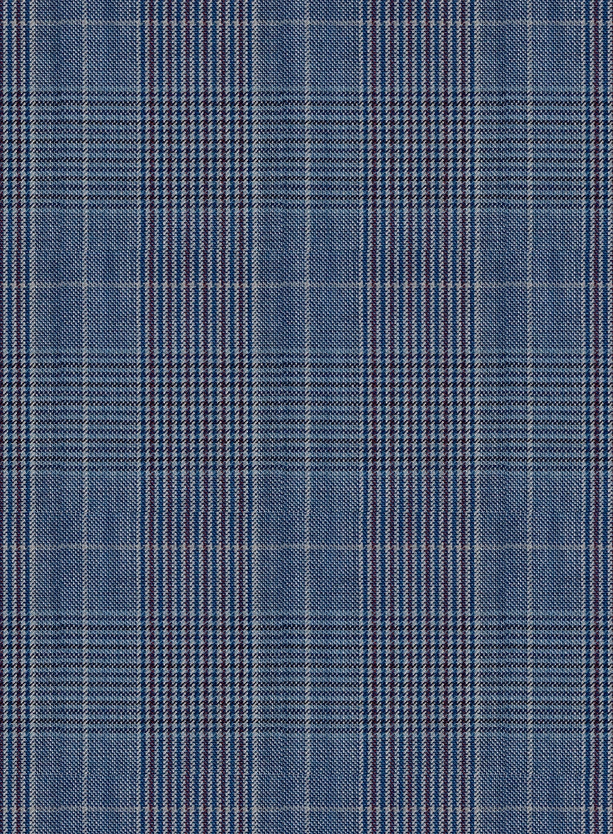Napolean Canzo Glen Blue Wool Suit
