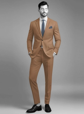 Napolean Caramel Brown Wool Suit