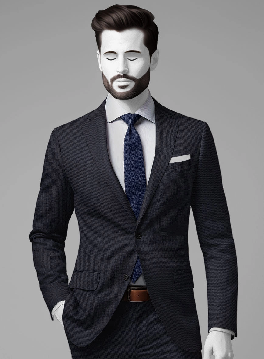 Napolean Cavalry Twill Blue Wool Suit