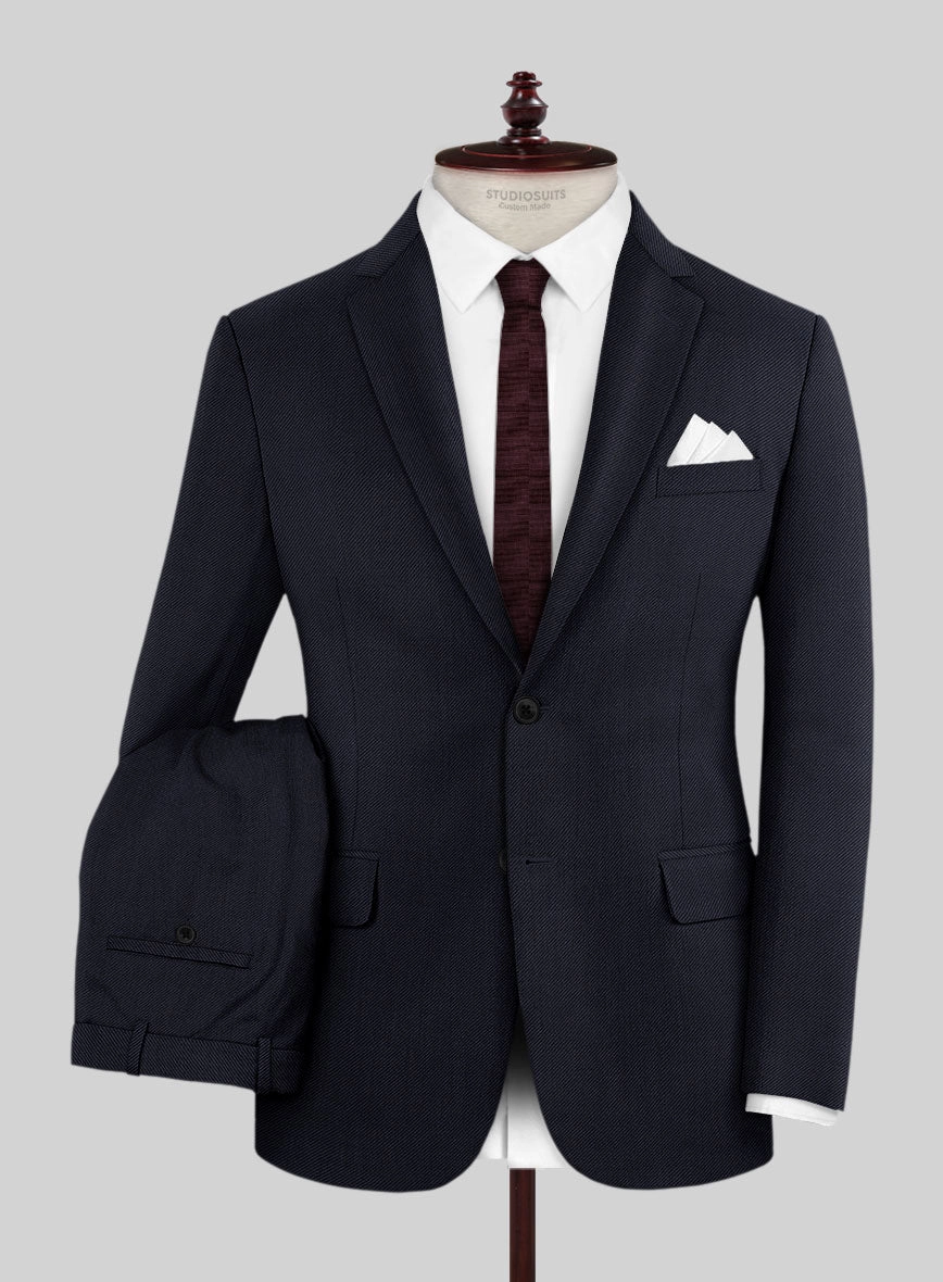 Napolean Cavalry Twill Blue Wool Suit