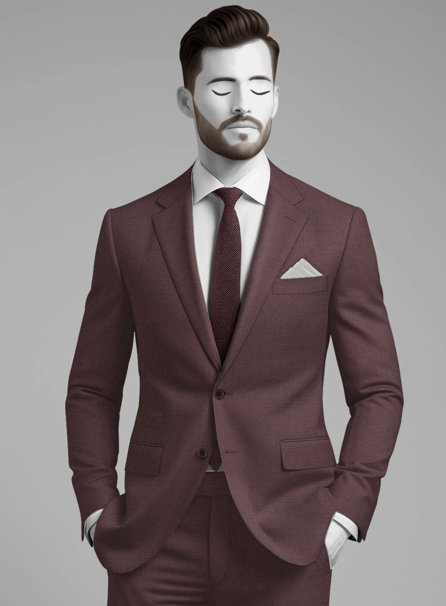 Napolean Dark Wine Wool Suit