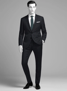 Napolean Esso Tartan Blue Wool Suit