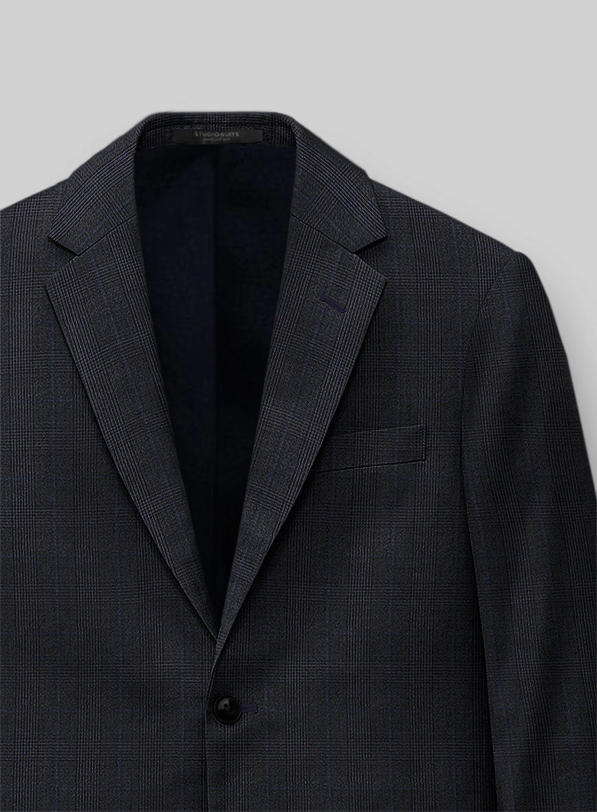 Napolean Esso Tartan Blue Wool Suit