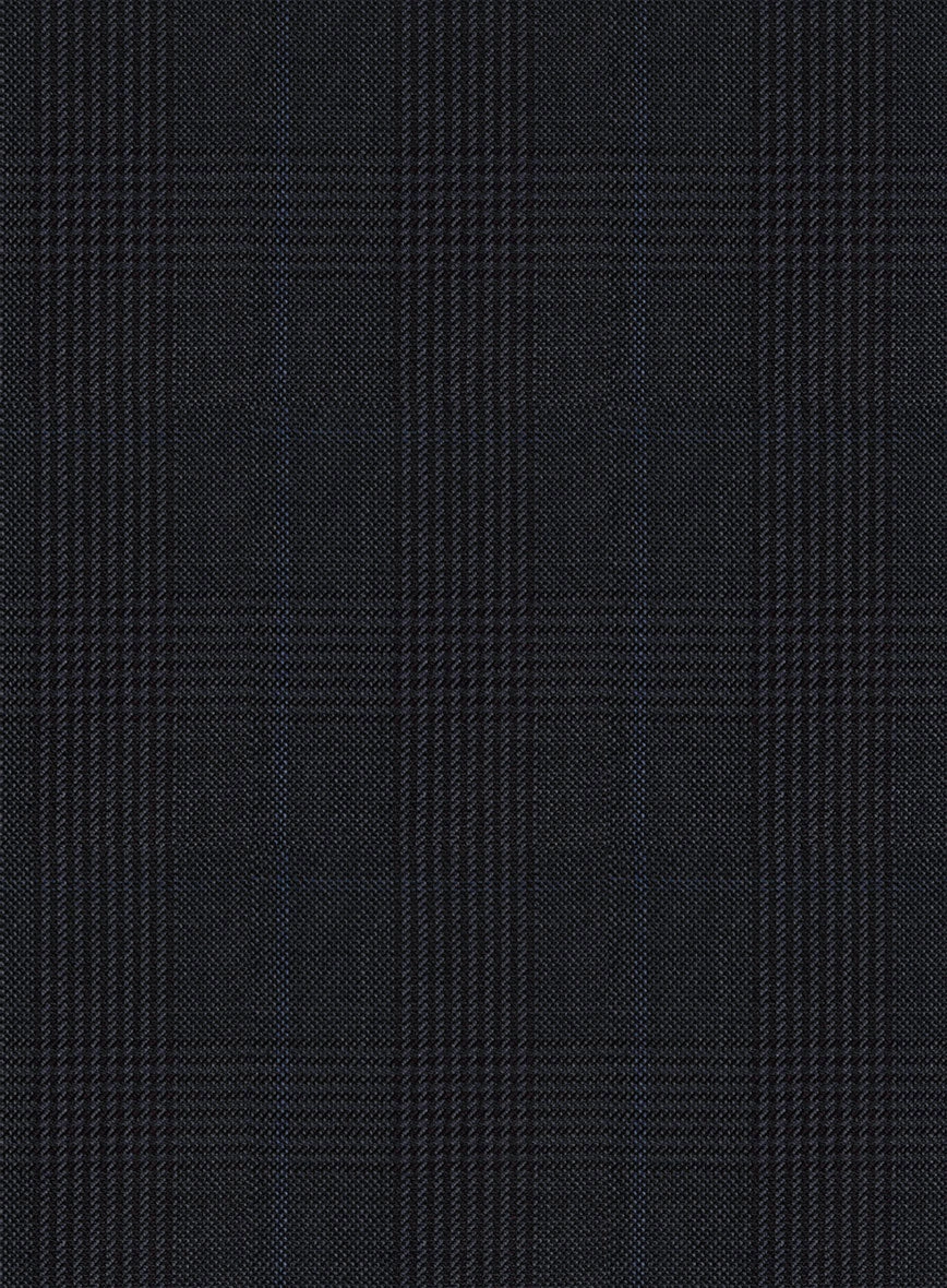 Napolean Esso Tartan Blue Wool Suit