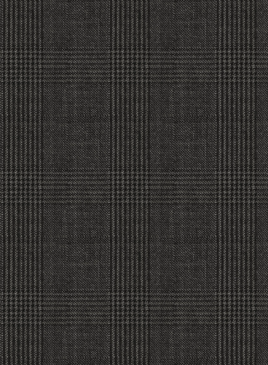 Napolean Esso Tartan Charcoal Wool Suit