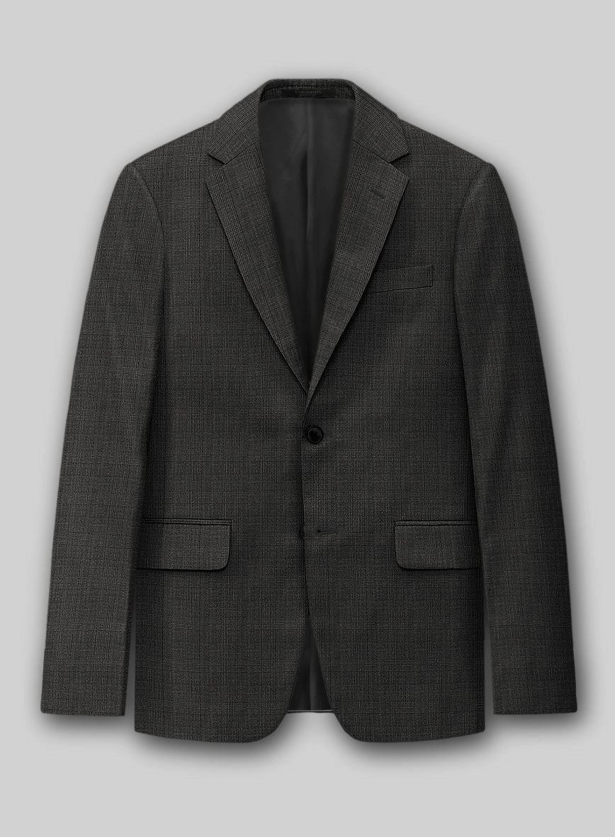 Napolean Esso Tartan Charcoal Wool Suit