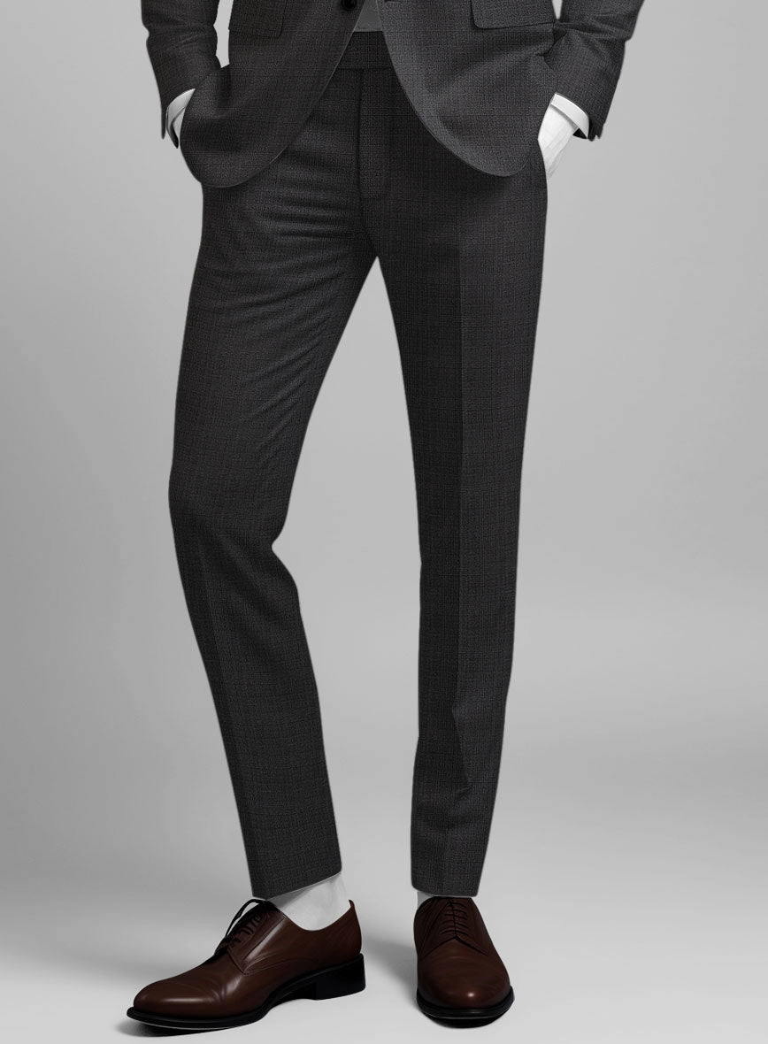 Napolean Esso Tartan Charcoal Wool Suit