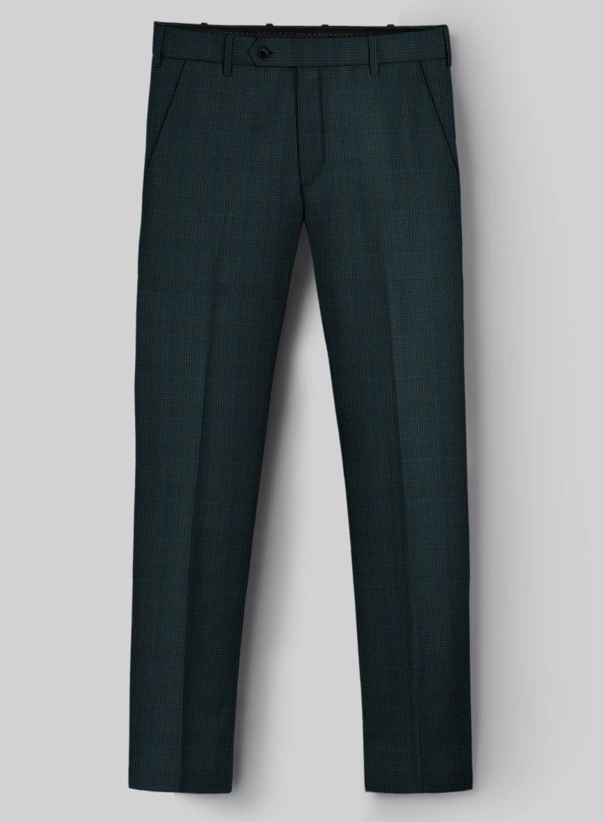 Napolean Esso Tartan Teal Blue Wool Suit