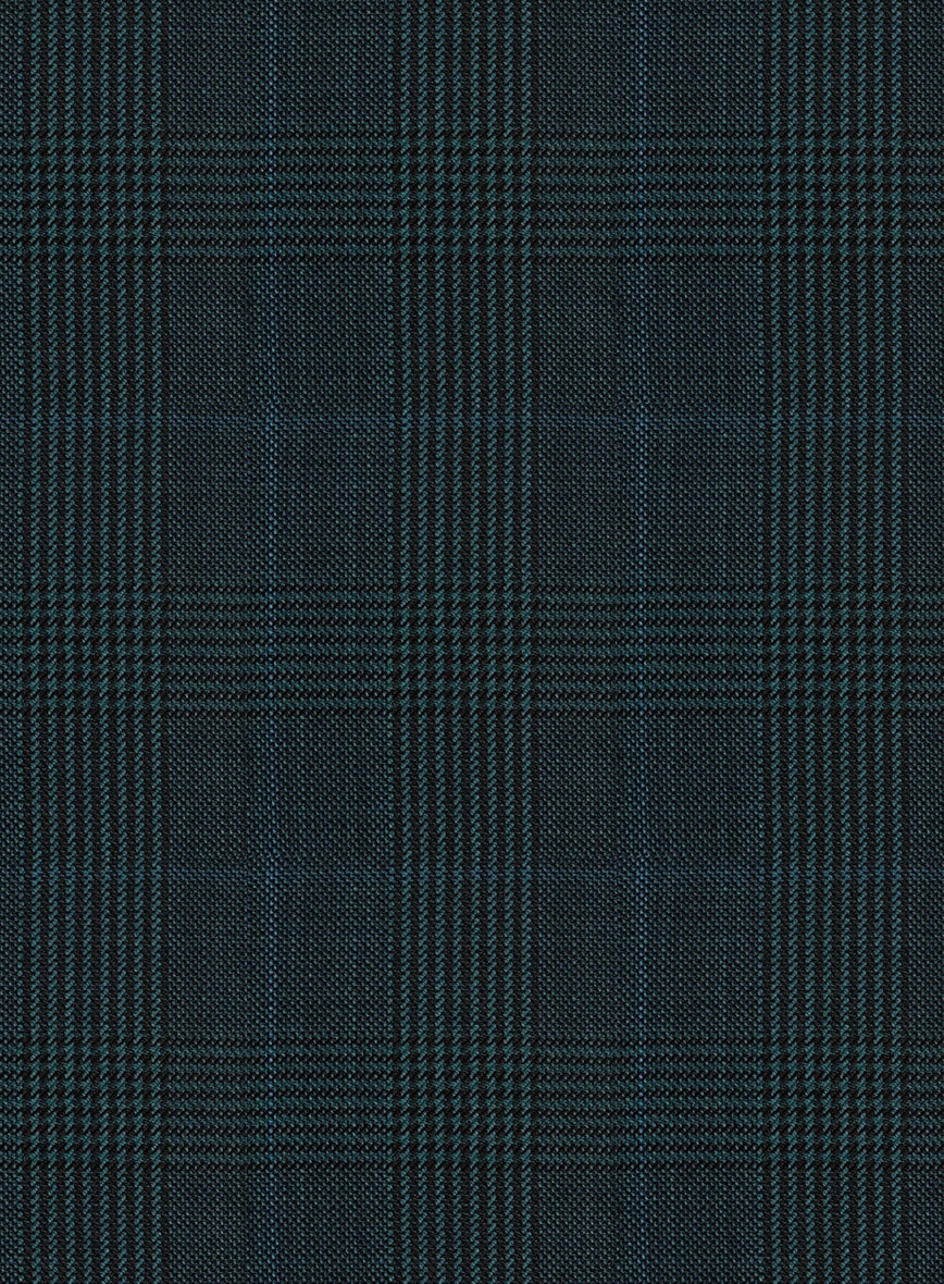Napolean Esso Tartan Teal Blue Wool Suit
