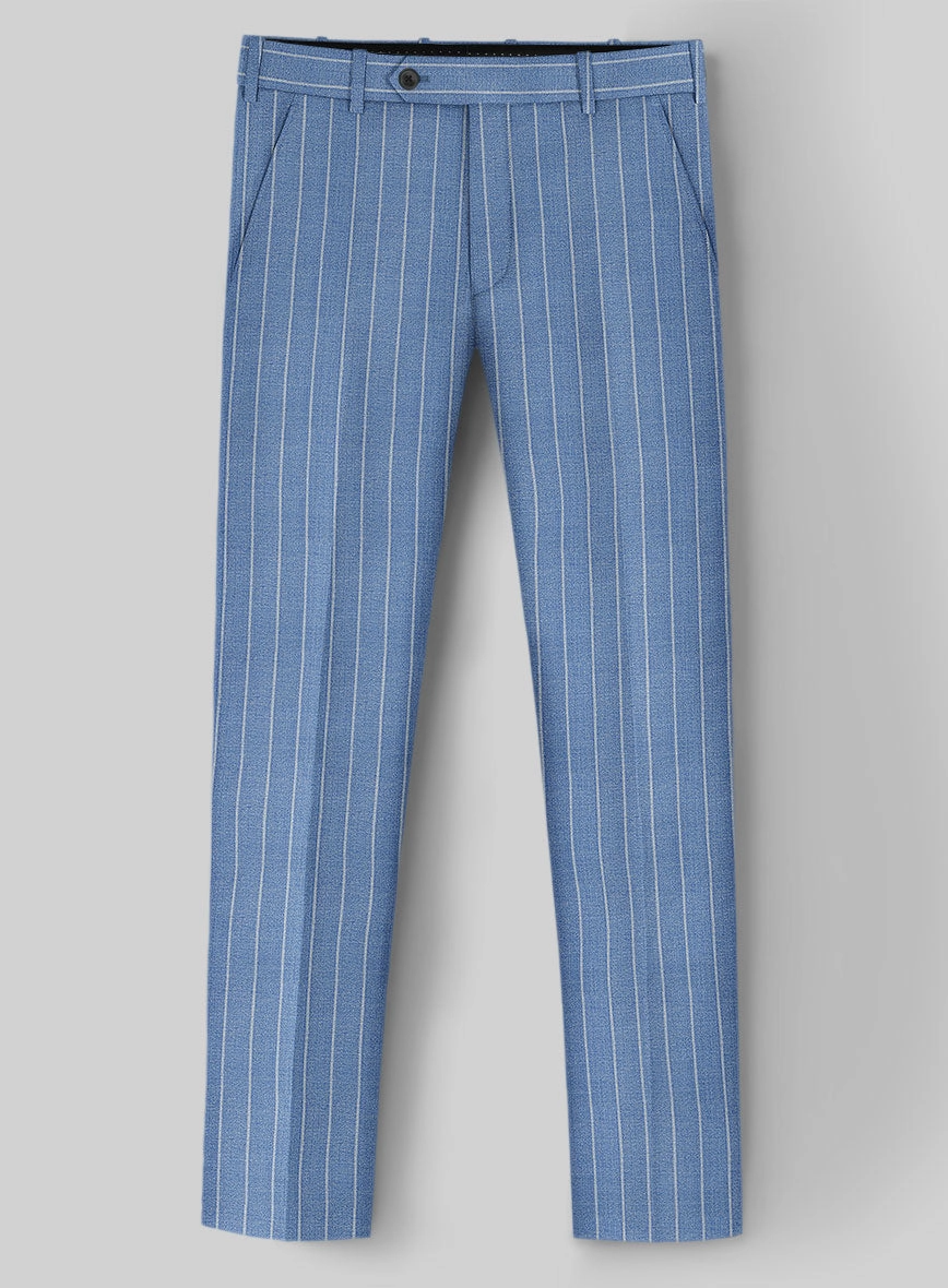 Napolean Gavino Stripe Light Blue Wool Suit