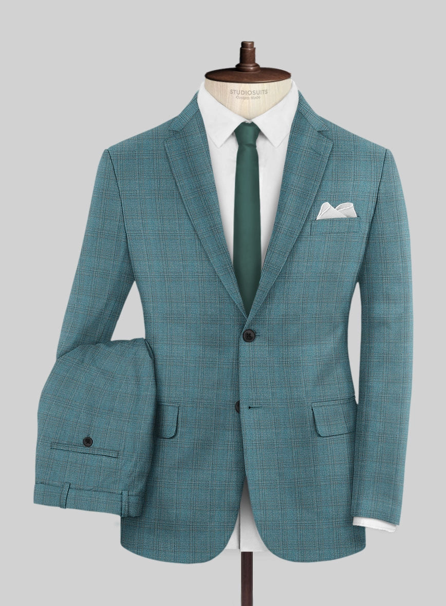 Napolean Gisde Glen Light Blue Wool Suit