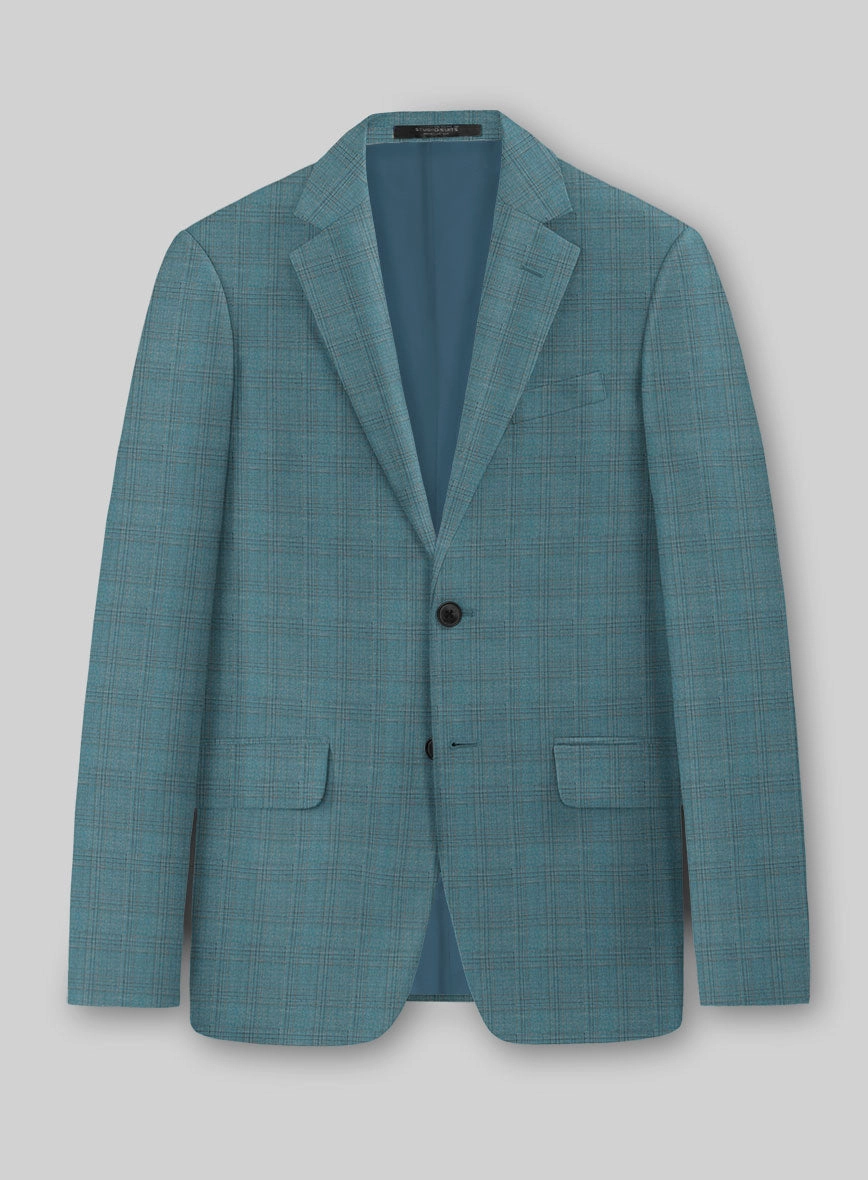 Napolean Gisde Glen Light Blue Wool Suit