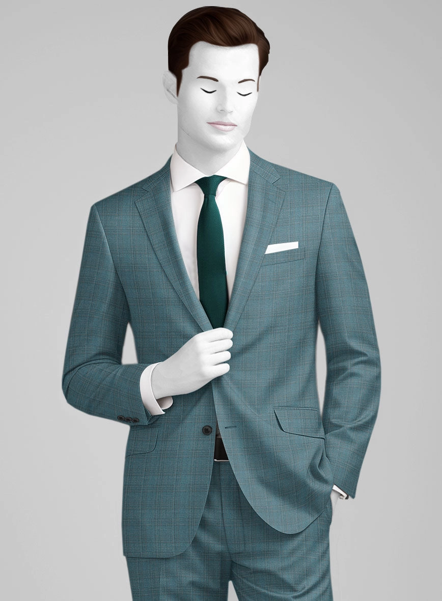 Napolean Gisde Glen Light Blue Wool Suit