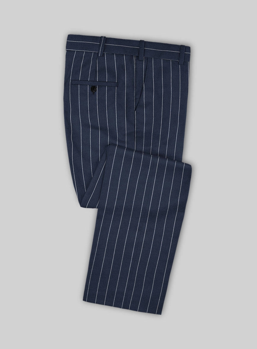 Napolean Ikel Stripe Space Blue Wool Suit