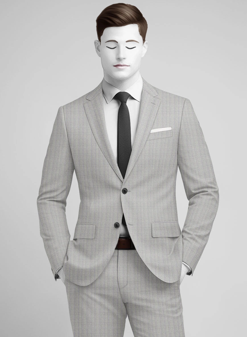 Napolean Inigo Stripe Ice Gray Wool Suit