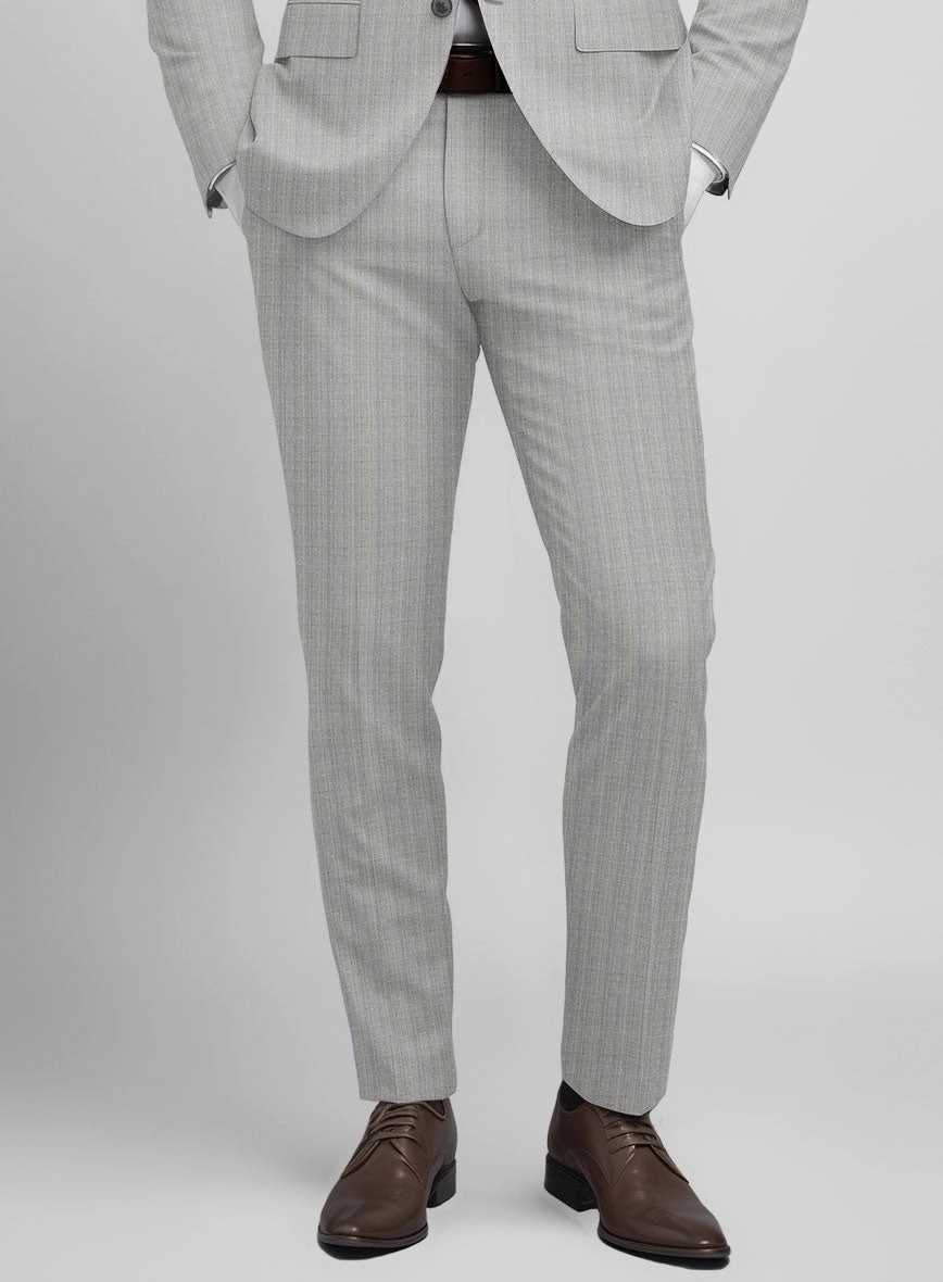 Napolean Inigo Stripe Ice Gray Wool Suit